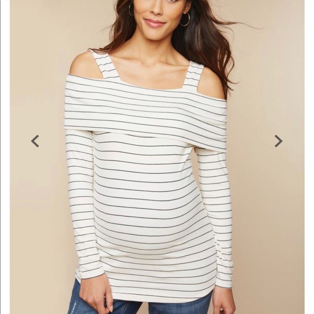 NWT Off Shoulder Striped Maternity Top